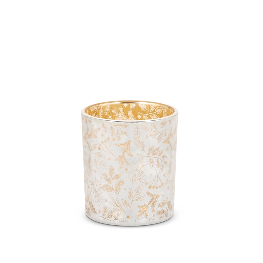 3" White and Gold Container