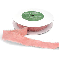 1 Inch Frayed Edge Cotton Ribbon – 468-1-17 DUSTY PINK COTTON BLEND RIBBON