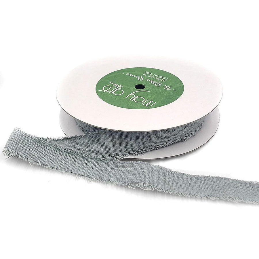 1 Inch Frayed Edge Cotton Ribbon – 468-1-31 GARGOYLE FRAYED COTTON BLEND RIBBON