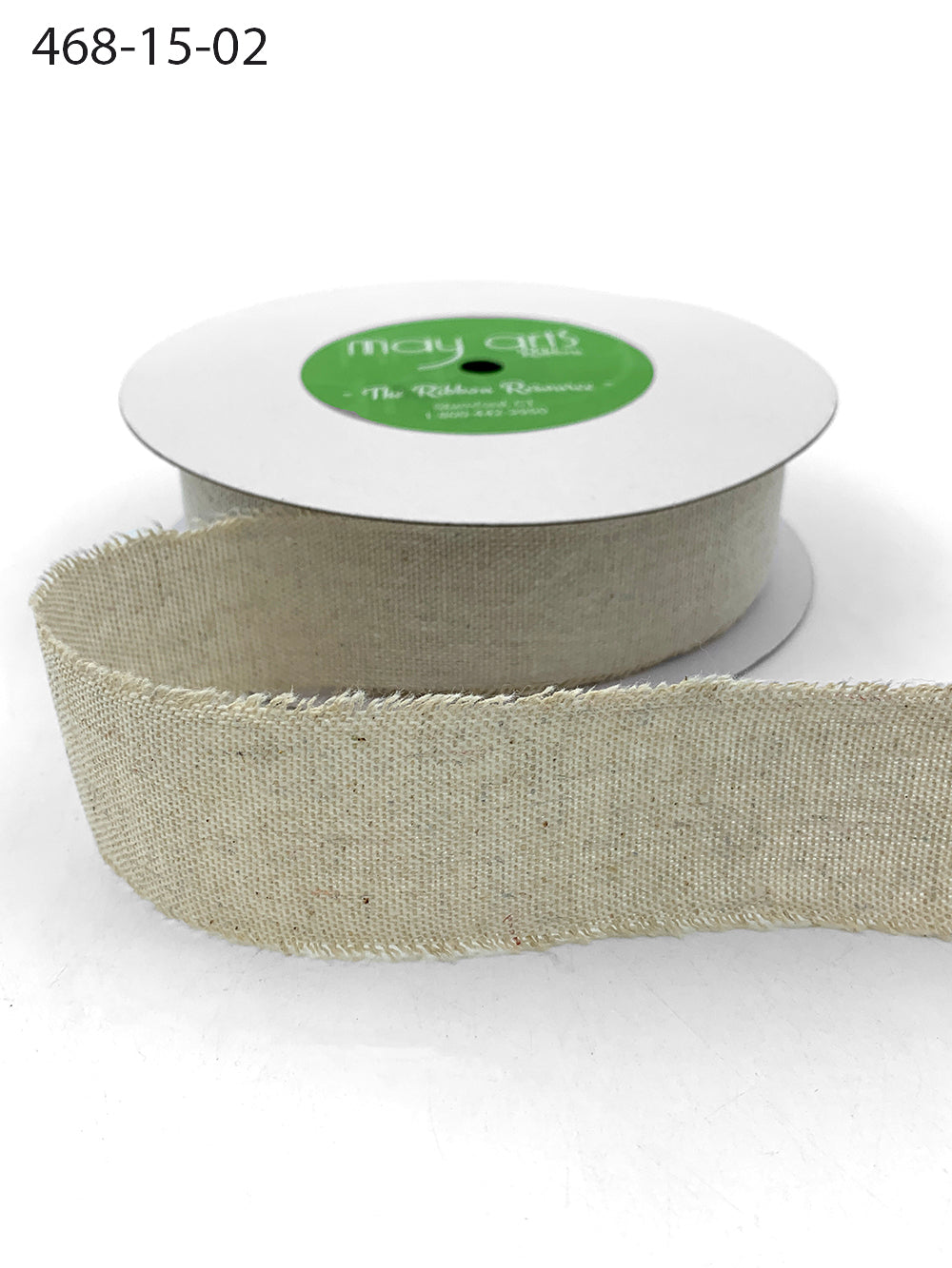 1.5 Inch Frayed Edge Cotton Ribbon – 468-15-02 NATURAL FRAYED COTTON BLEND RIBBON