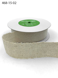 1.5 Inch Frayed Edge Cotton Ribbon – 468-15-02 NATURAL FRAYED COTTON BLEND RIBBON