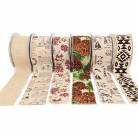 2.5 Inch Vintage Inspired Print Cotton Blend Ribbon