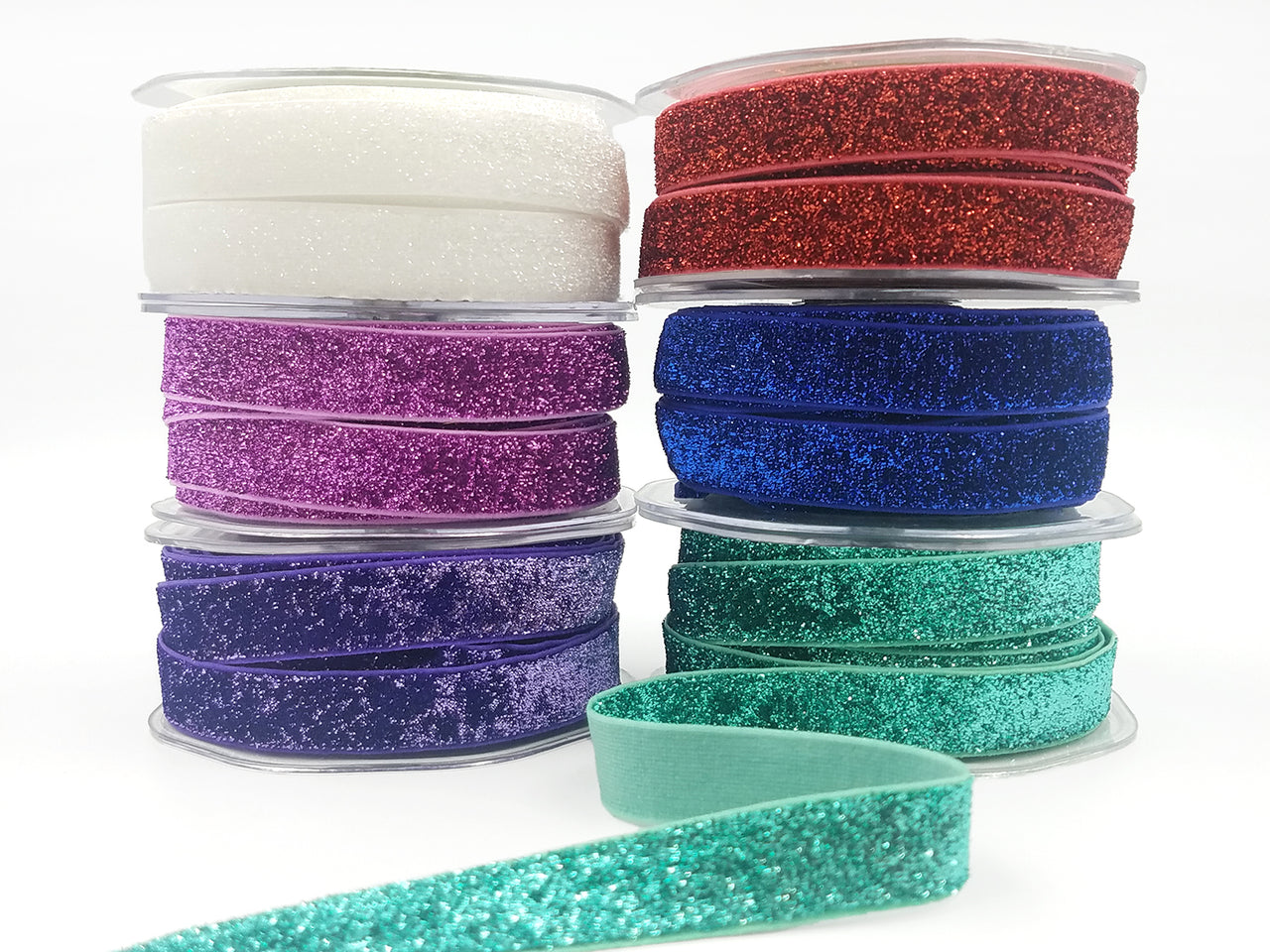 5/8 Inch Bonded Glitter Flat Band Elastic