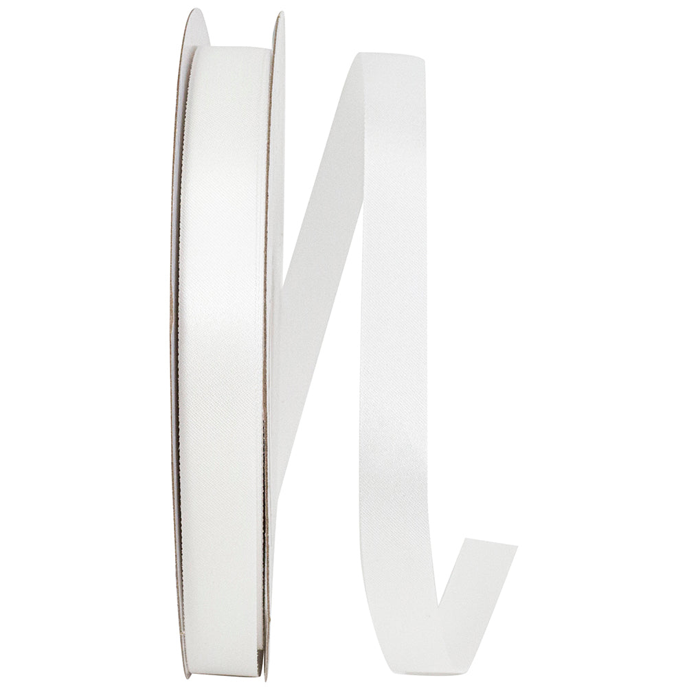White 5 8 Inch Single Face Satin Allure Sfs Cooler Ribbon for Wreaths & Bows
