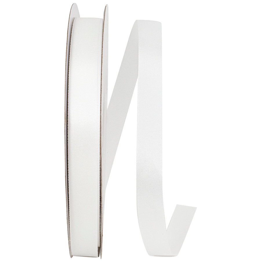 White 5 8 Inch Single Face Satin Allure Sfs Cooler Ribbon for Wreaths & Bows
