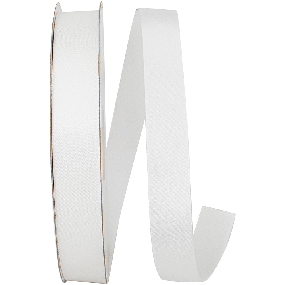 White 7 8 Inch Single Face Satin Allure Sfs Cooler Ribbon for Wreaths & Bows