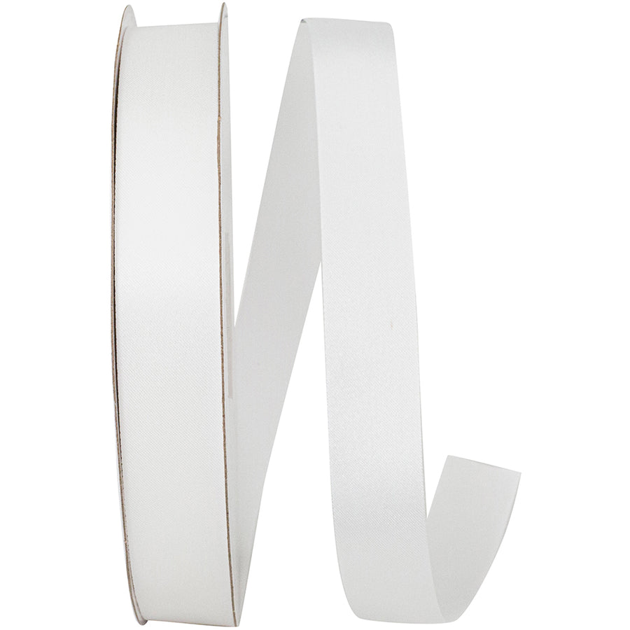 White 7 8 Inch Single Face Satin Allure Sfs Cooler Ribbon for Wreaths & Bows