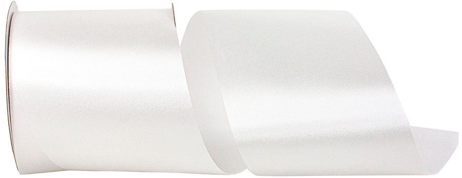 White 4 Inch Single Face Satin Allure Sfs Cooler Ribbon for Wreaths & Bows