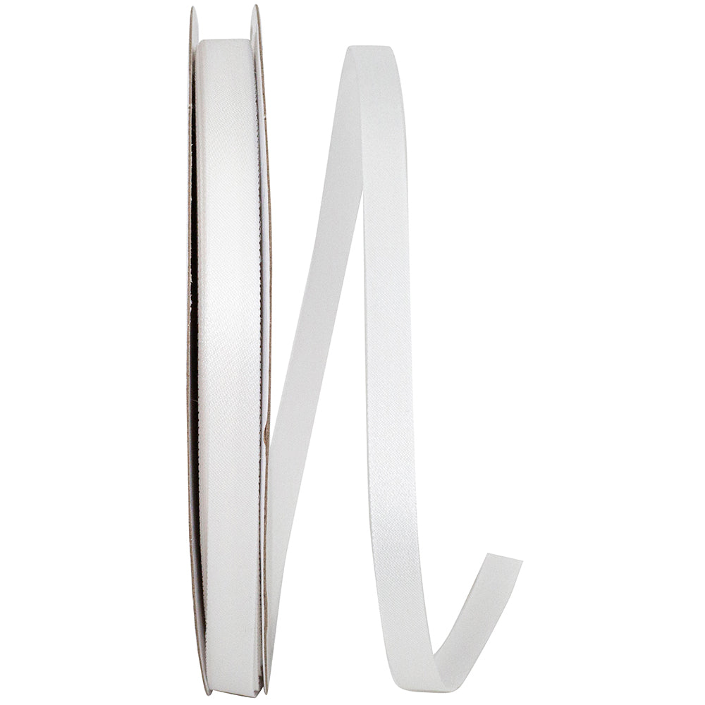 White 3 8 Inch Single Face Satin Allure Sfs Cooler Ribbon for Wreaths & Bows