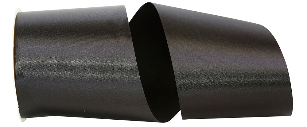 Black 4 Inch Single Face Satin Allure Sfs Cooler Ribbon for Wreaths & Bows