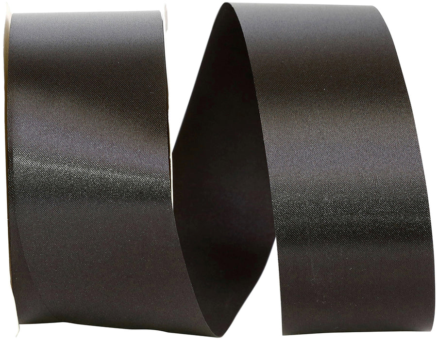Black 1-7 8 Inch Single Face Satin Allure Sfs Cooler Ribbon for Wreaths & Bows