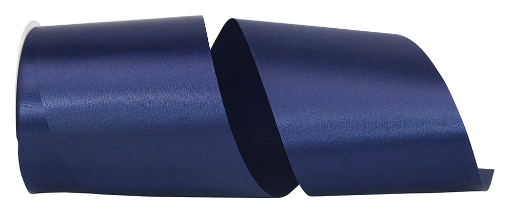 Navy 4 Inch Single Face Satin Allure Sfs Cooler Ribbon for Wreaths & Bows