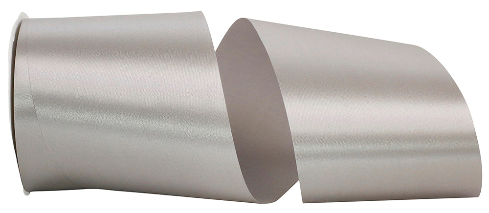 Silver 4 Inch Single Face Satin Allure Sfs Cooler Ribbon for Wreaths & Bows