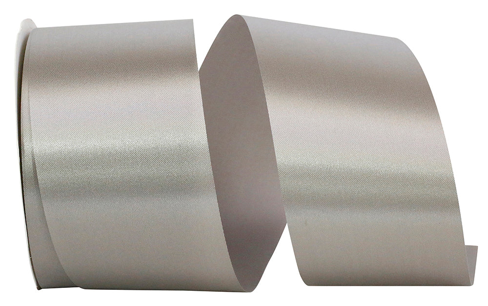 Silver 2-1 2 Inch Single Face Satin Allure Sfs Cooler Ribbon for Wreaths & Bows
