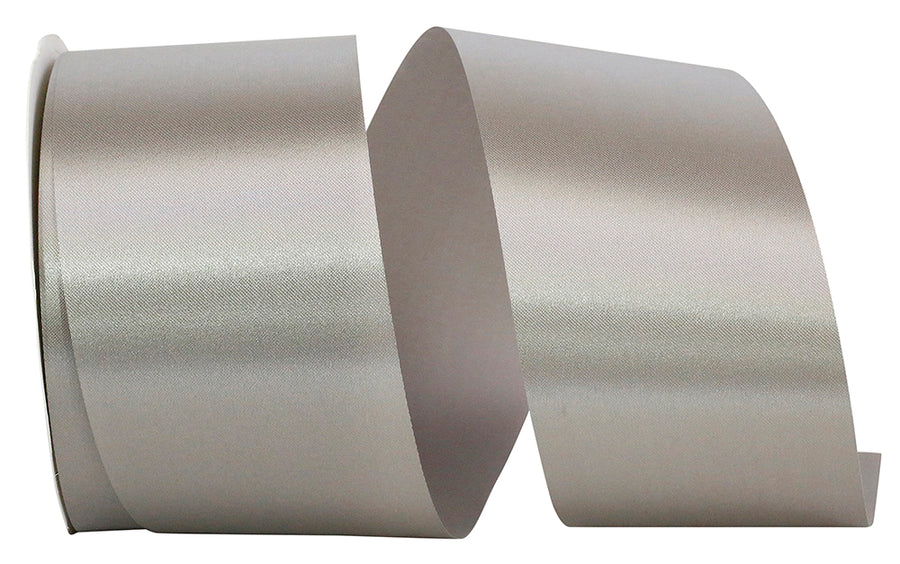 Silver 2-1 2 Inch Single Face Satin Allure Sfs Cooler Ribbon for Wreaths & Bows