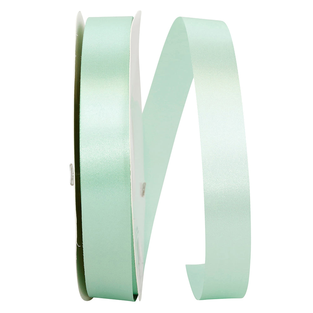 Aqua Satin Cooler Ribbon 7/8 Inch for Wreaths and Bows