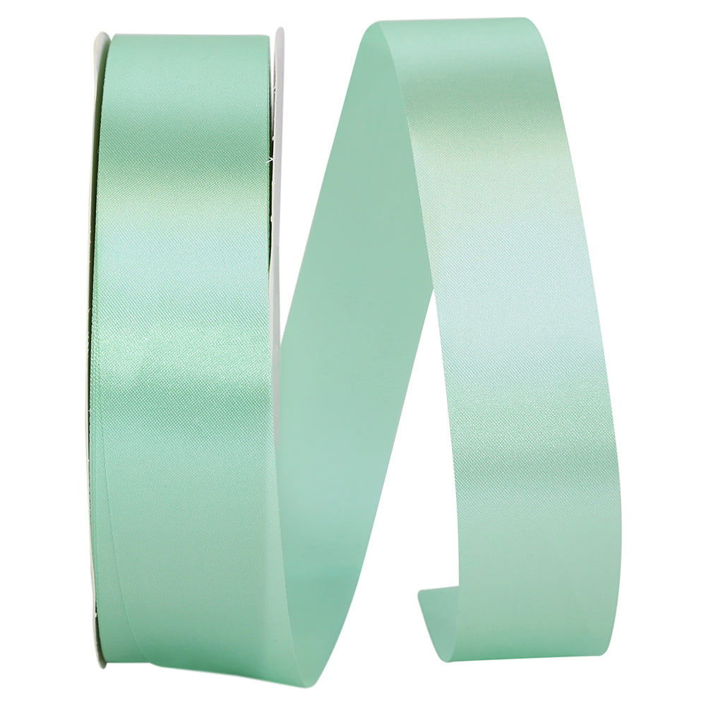 Aqua Satin Cooler Ribbon 1-3/8 Inch for Wreaths and Bows
