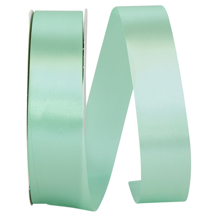 Aqua Satin Cooler Ribbon 1-3/8 Inch for Wreaths and Bows