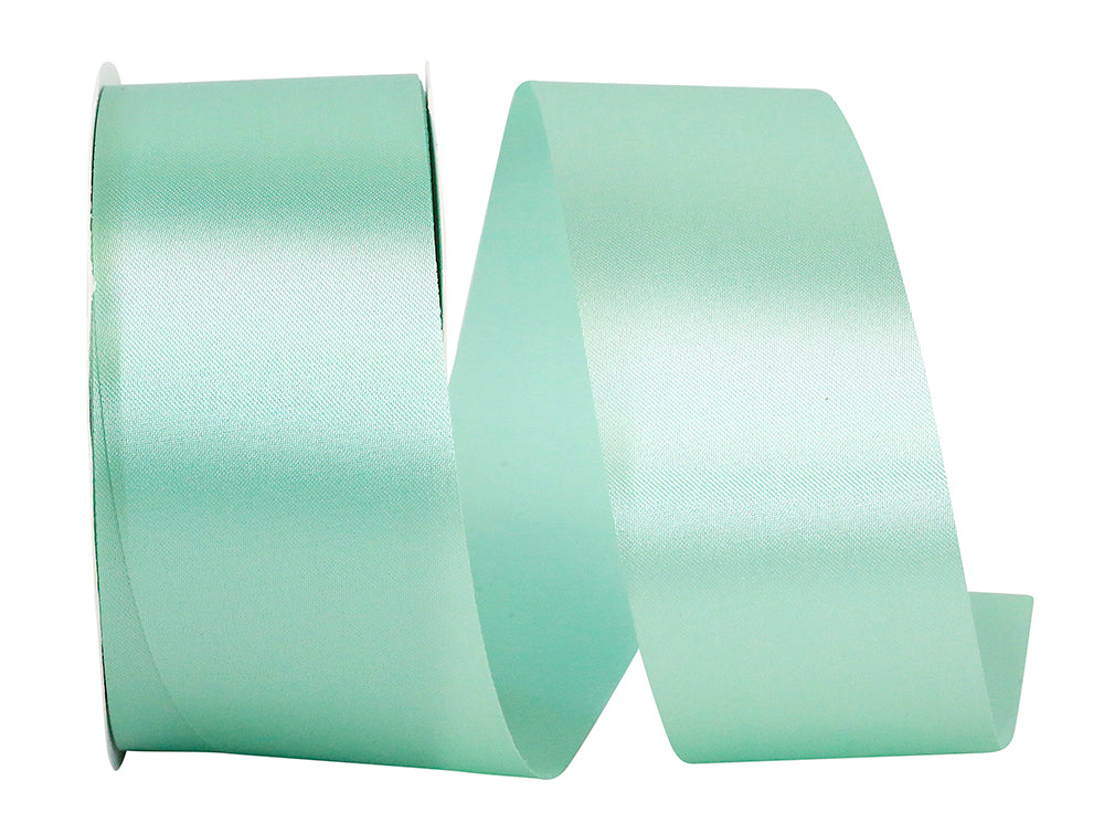 Aqua Satin Cooler Ribbon 1-7/8 Inch for Wreaths and Bows