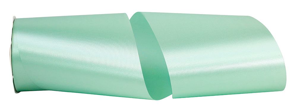 Aqua Satin Cooler Ribbon 6 Inch for Wreaths and Bows