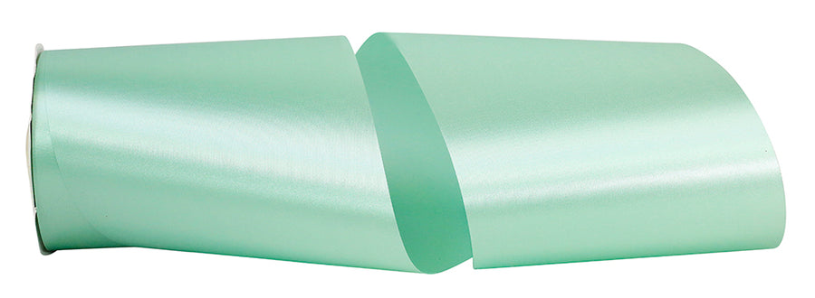 Aqua Satin Cooler Ribbon 6 Inch for Wreaths and Bows
