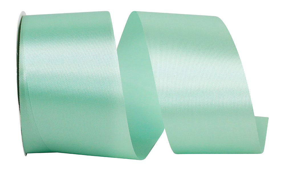 Aqua Satin 2-1/2 Inch Single Face Ribbon for Wreaths