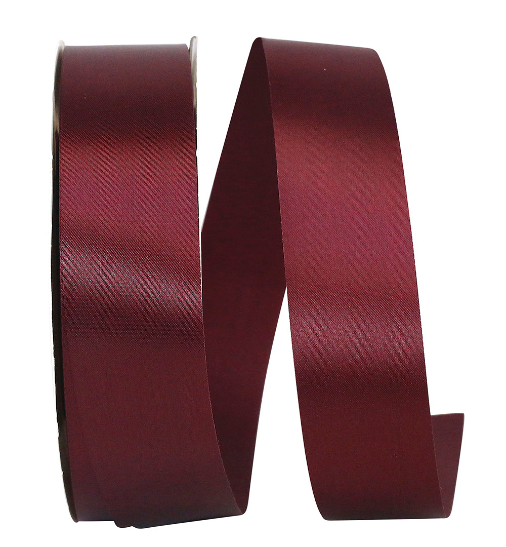 Burgundy Satin Ribbon 1-3/8 Inch for Wreaths and Bows