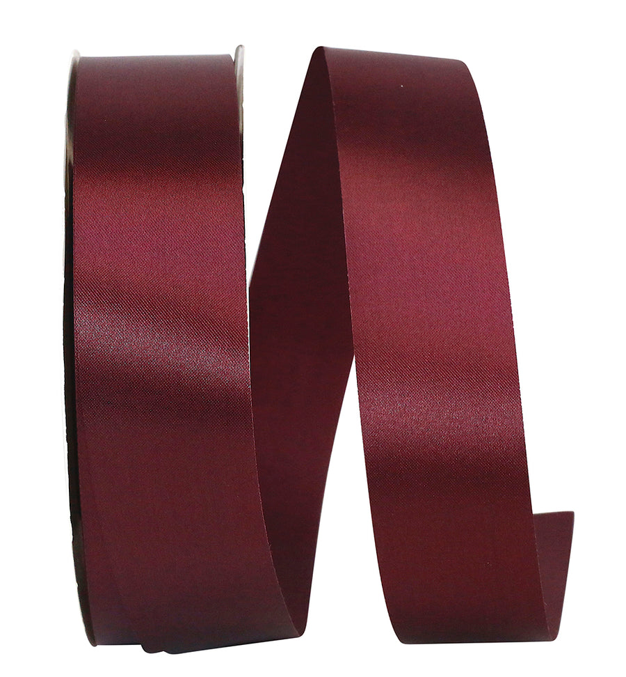 Burgundy Satin Ribbon 1-3/8 Inch for Wreaths and Bows