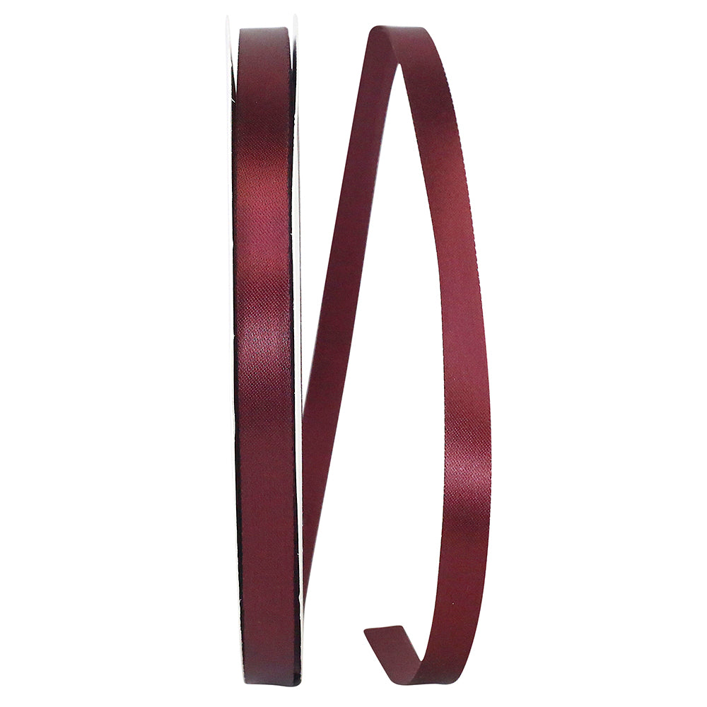 Burgundy 3/8 Inch Satin Ribbon for Wreaths and Bows