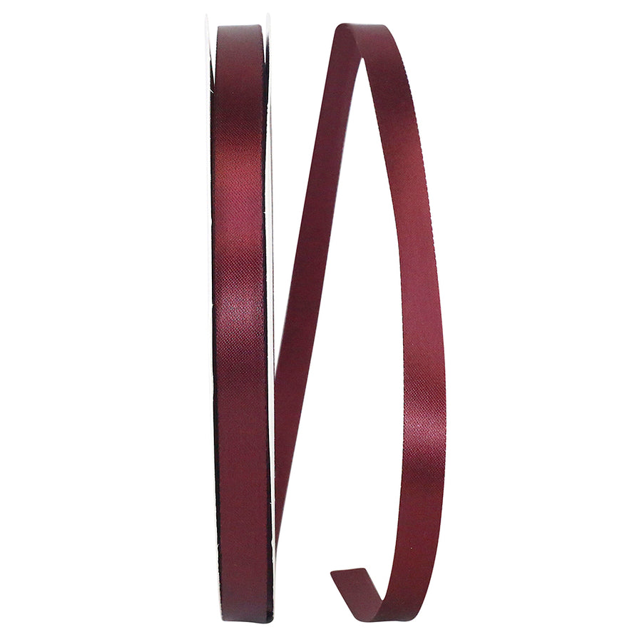 Burgundy 3/8 Inch Satin Ribbon for Wreaths and Bows