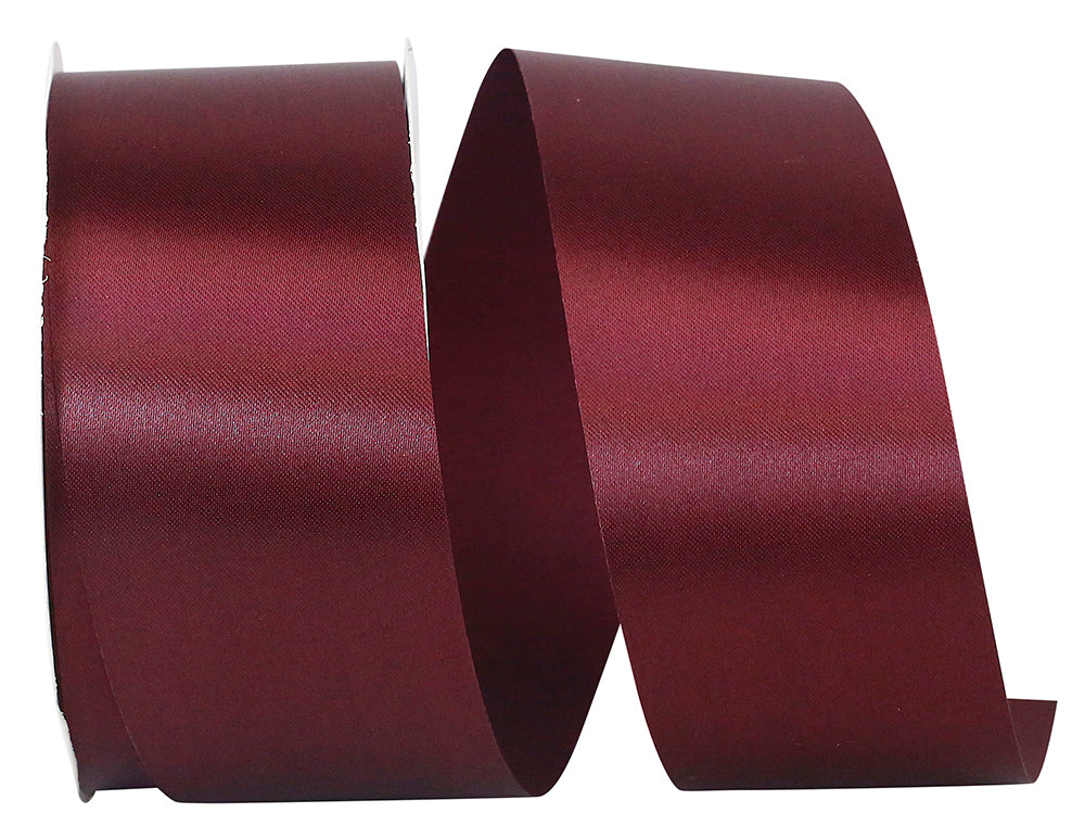 Burgundy Satin Ribbon 1-7/8 Inch for Wreaths and Bows