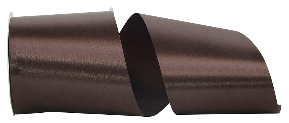Brown 4 Inch Single Face Satin Allure Sfs Cooler Ribbon for Wreaths & Bows