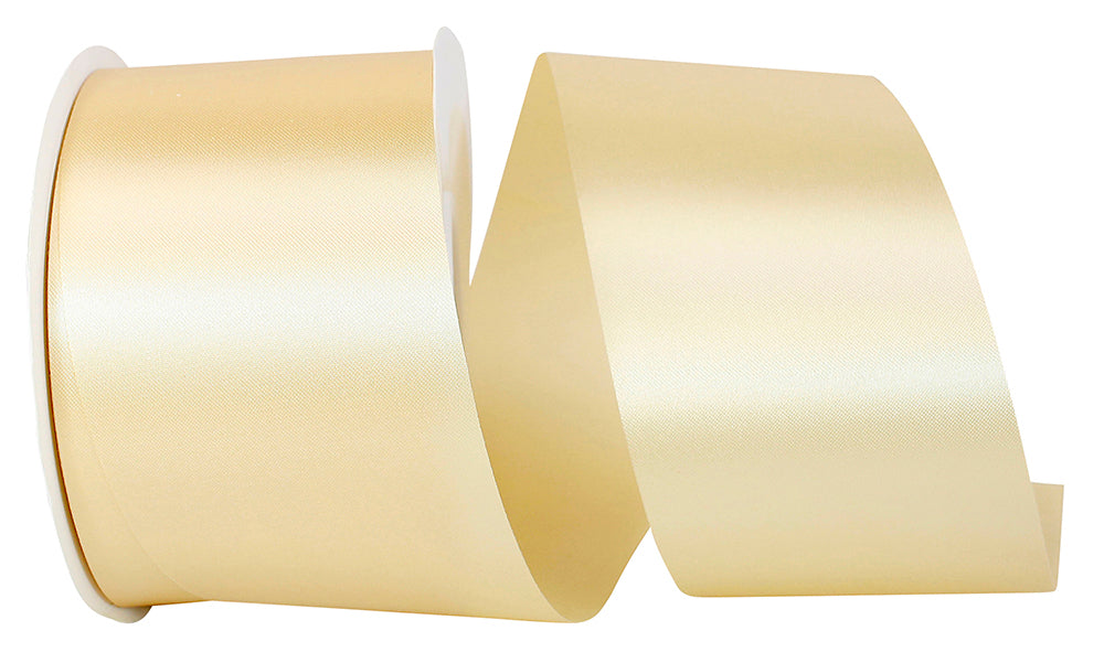 Cream 2-1 2 Inch Single Face Satin Allure Sfs Cooler Ribbon for Wreaths & Bows