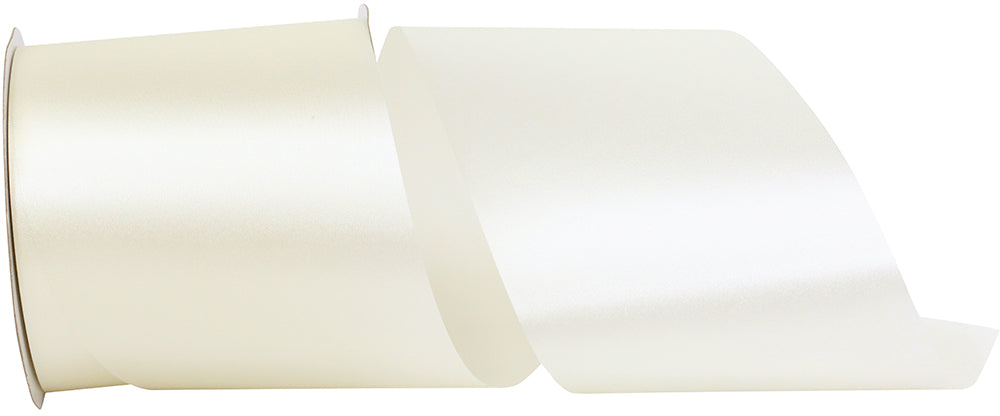Ivory 4 Inch Single Face Satin Allure Sfs Cooler Ribbon for Wreaths & Bows