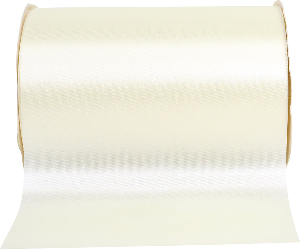 Ivory 6 Inch Single Face Satin Allure Sfs Cooler Ribbon for Wreaths & Bows