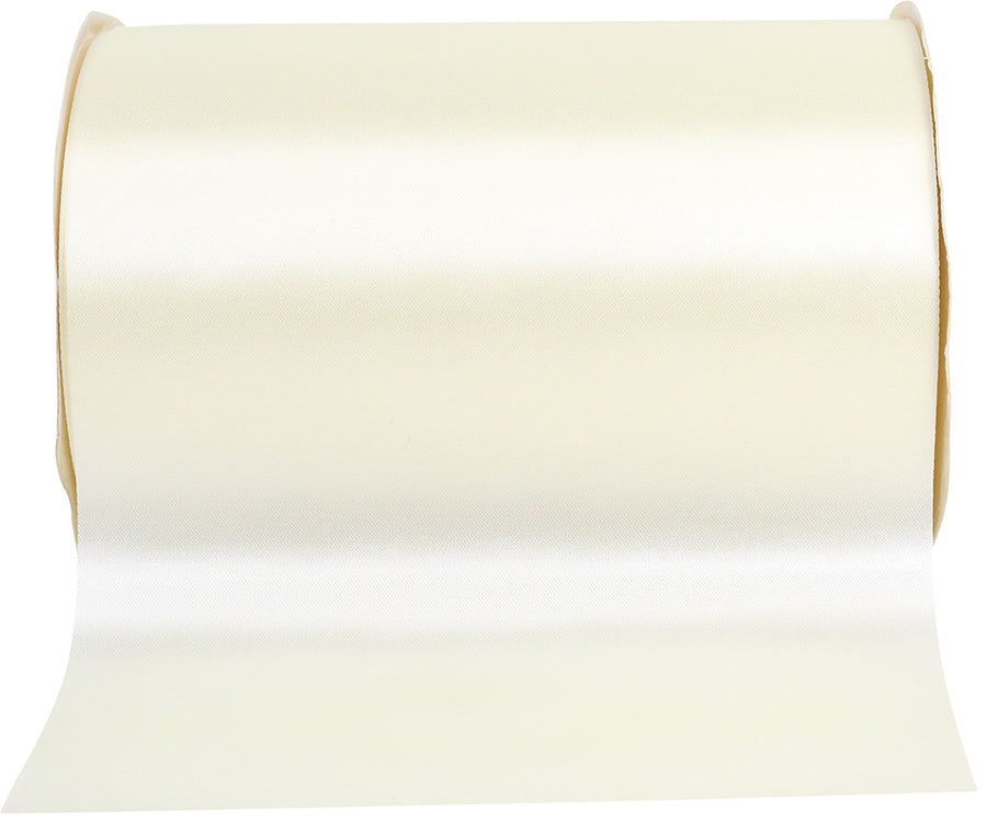 Ivory 6 Inch Single Face Satin Allure Sfs Cooler Ribbon for Wreaths & Bows