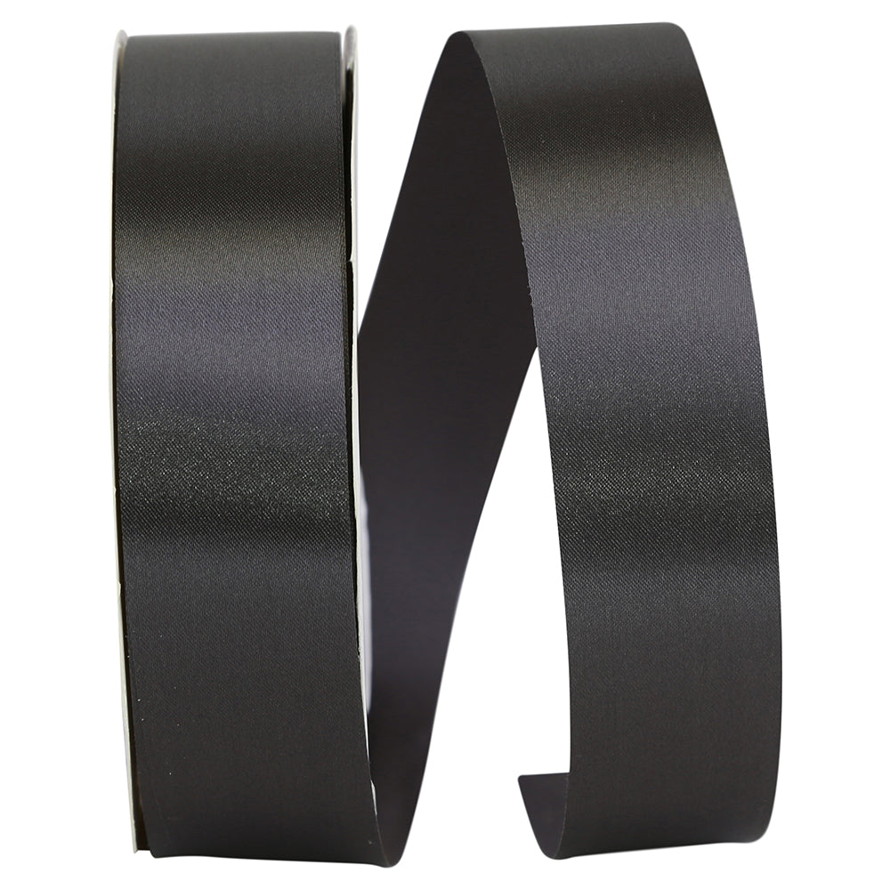 Gunmetal 1-3 8 Inch Single Face Satin Allure Sfs Cooler Ribbon for Wreaths & Bows