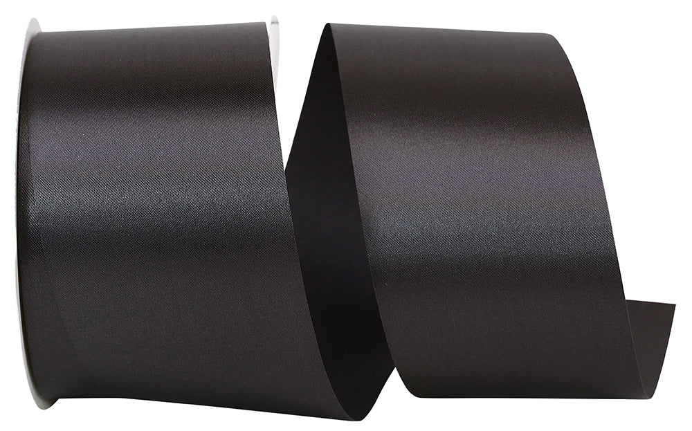 Gunmetal 2-1 2 Inch Single Face Satin Allure Sfs Cooler Ribbon for Wreaths & Bows