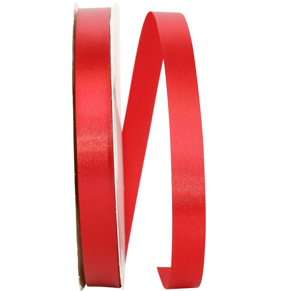Scarlet Satin Ribbon 5/8 Inch for Wreaths and Bows
