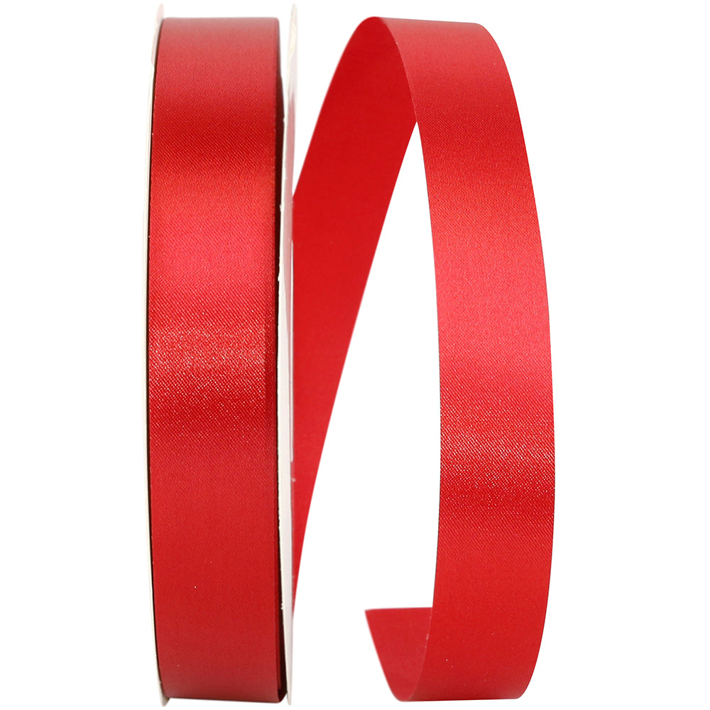 Scarlet 7/8 Inch Satin Ribbon for Wreaths and Bows