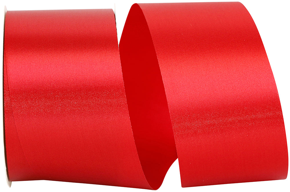 Scarlet Satin Ribbon 2-1/2 Inch for Wreaths and Bows