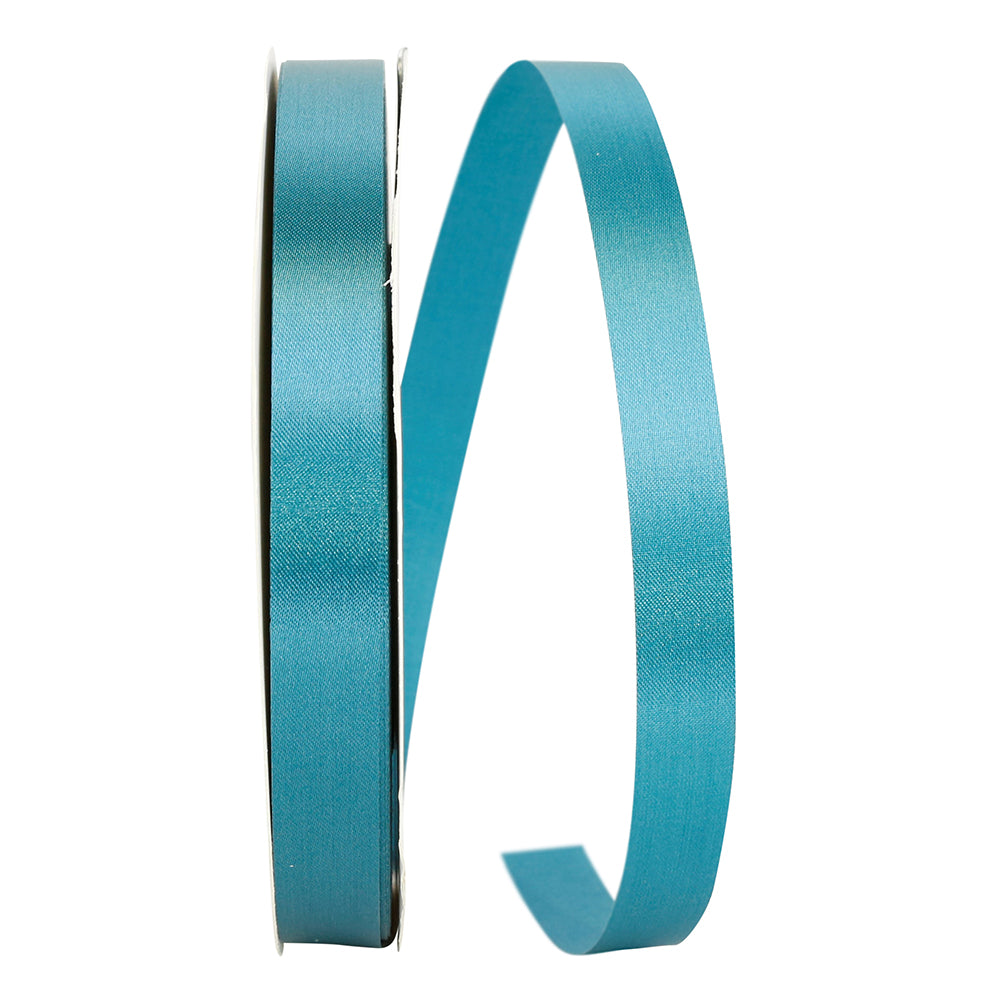Teal Single Face Satin Ribbon 5/8 Inch for Wreaths