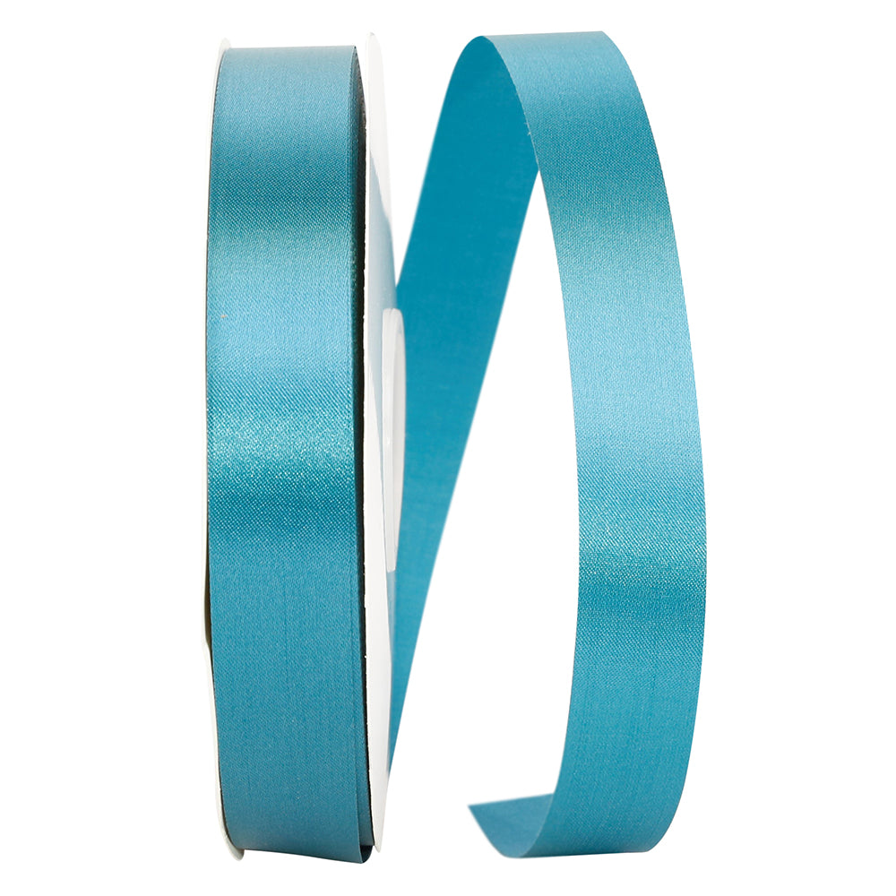 Teal Single Face Satin Ribbon 7/8 Inch for Wreaths and Bows