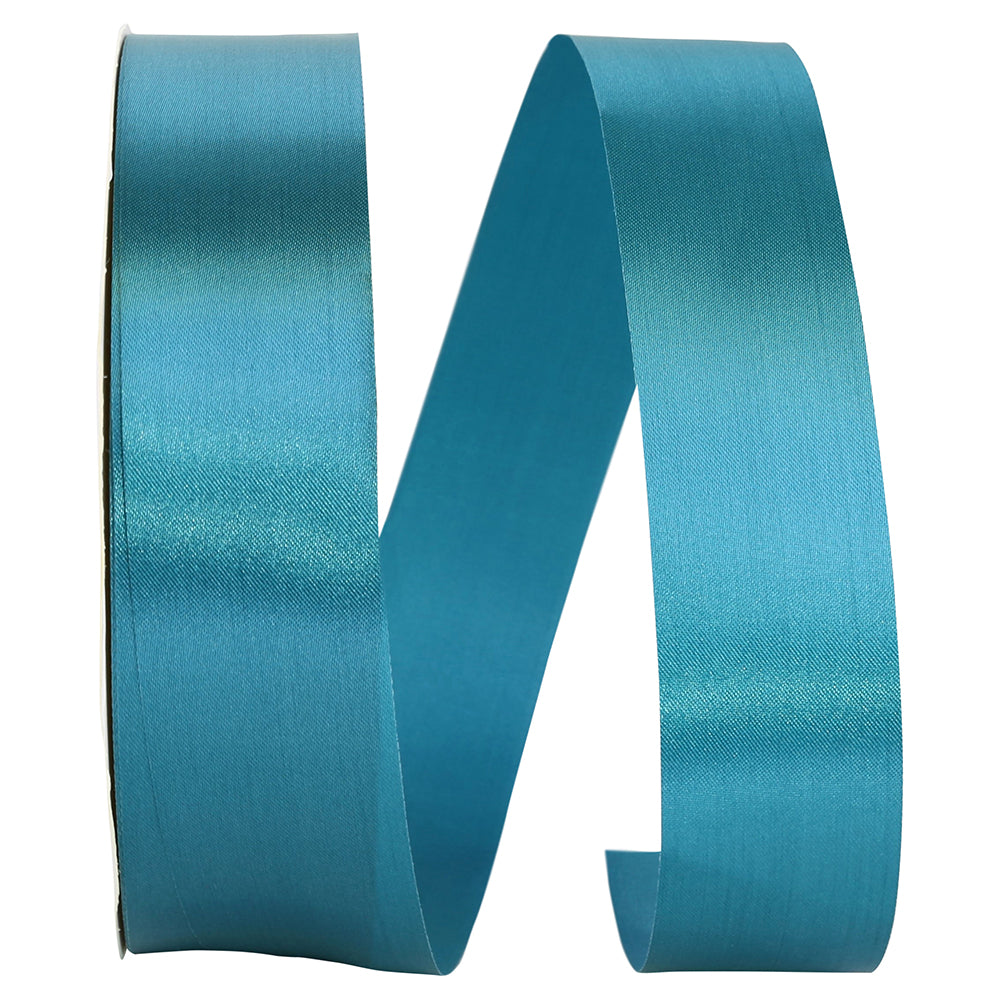 Teal Single Face Satin Ribbon 1-3/8 Inch for Wreaths