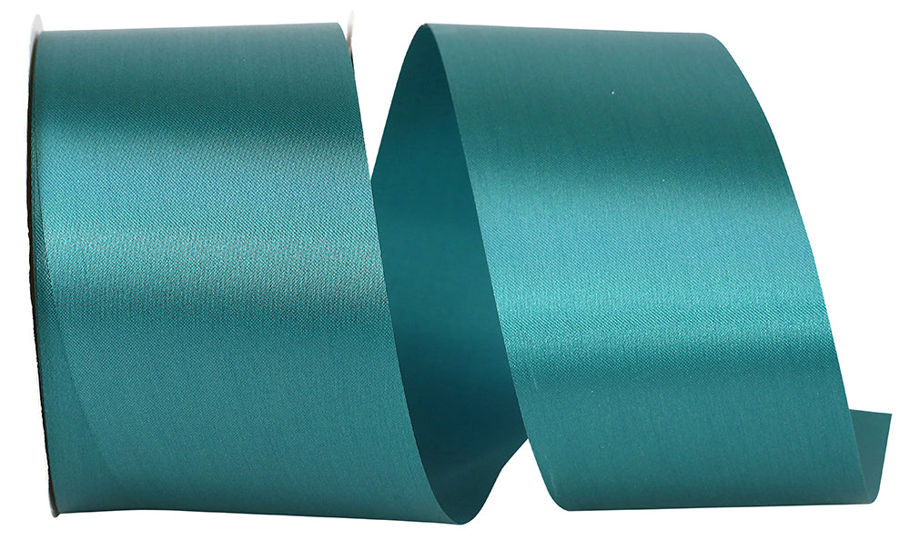 Teal Single Face Satin Ribbon 2-1/2 Inch for Wreaths