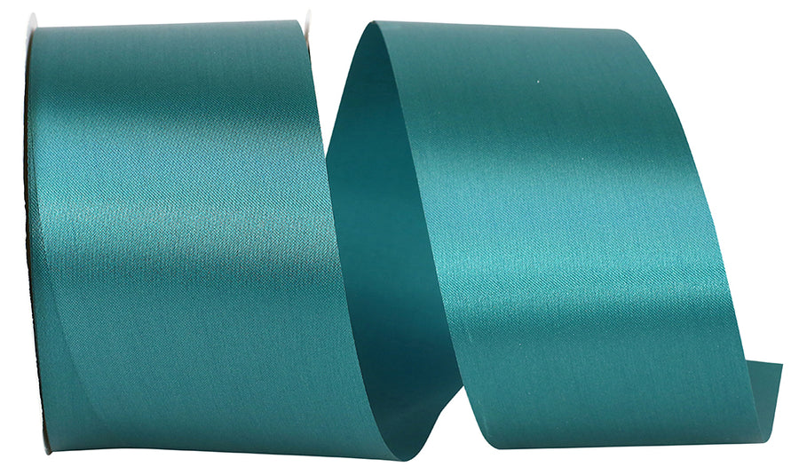 Teal Single Face Satin Ribbon 2-1/2 Inch for Wreaths