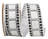 White Black 1-3 8 Inch Matte Movie Film Satin Ribbon for Wreaths & Bows
