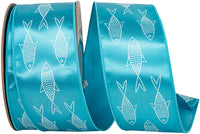 Turquoise Wired Edge Ribbon 2-1/2 Inch for Wreaths