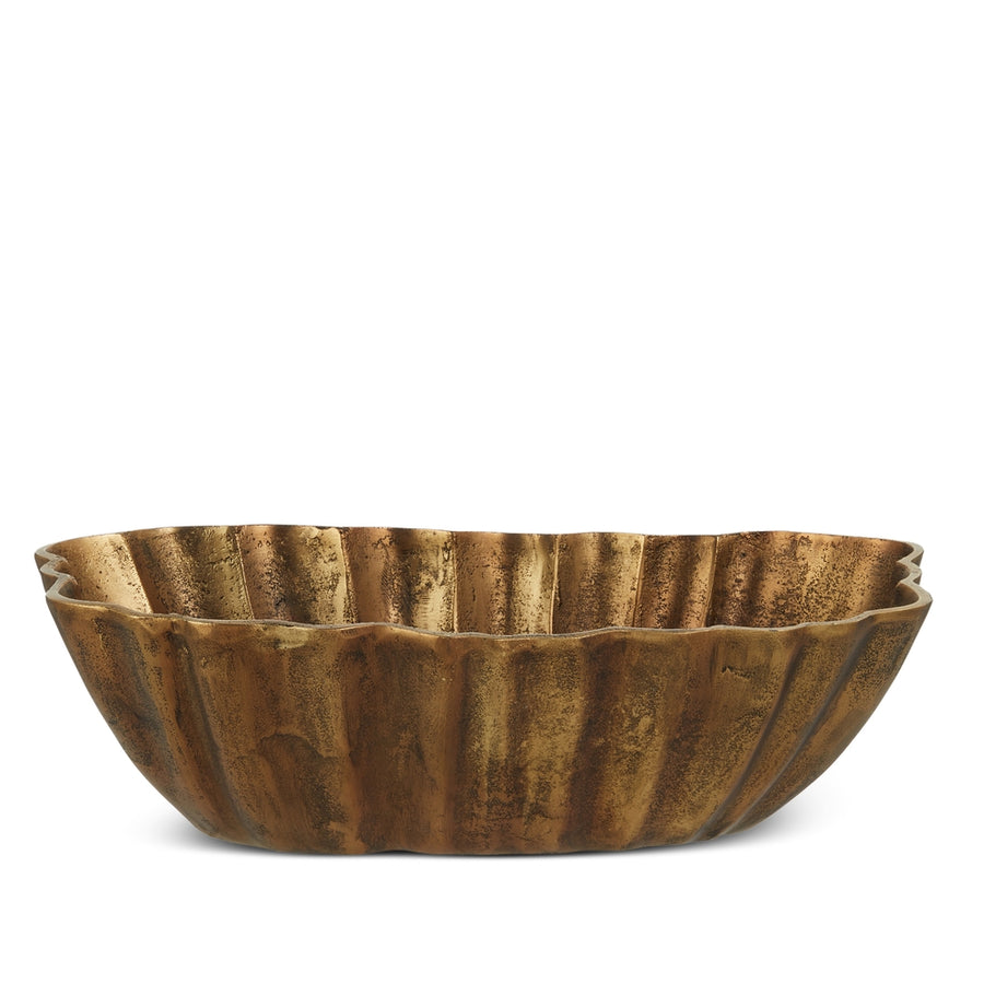 17.5" Ruffled Edge Oval Decorative Bowl