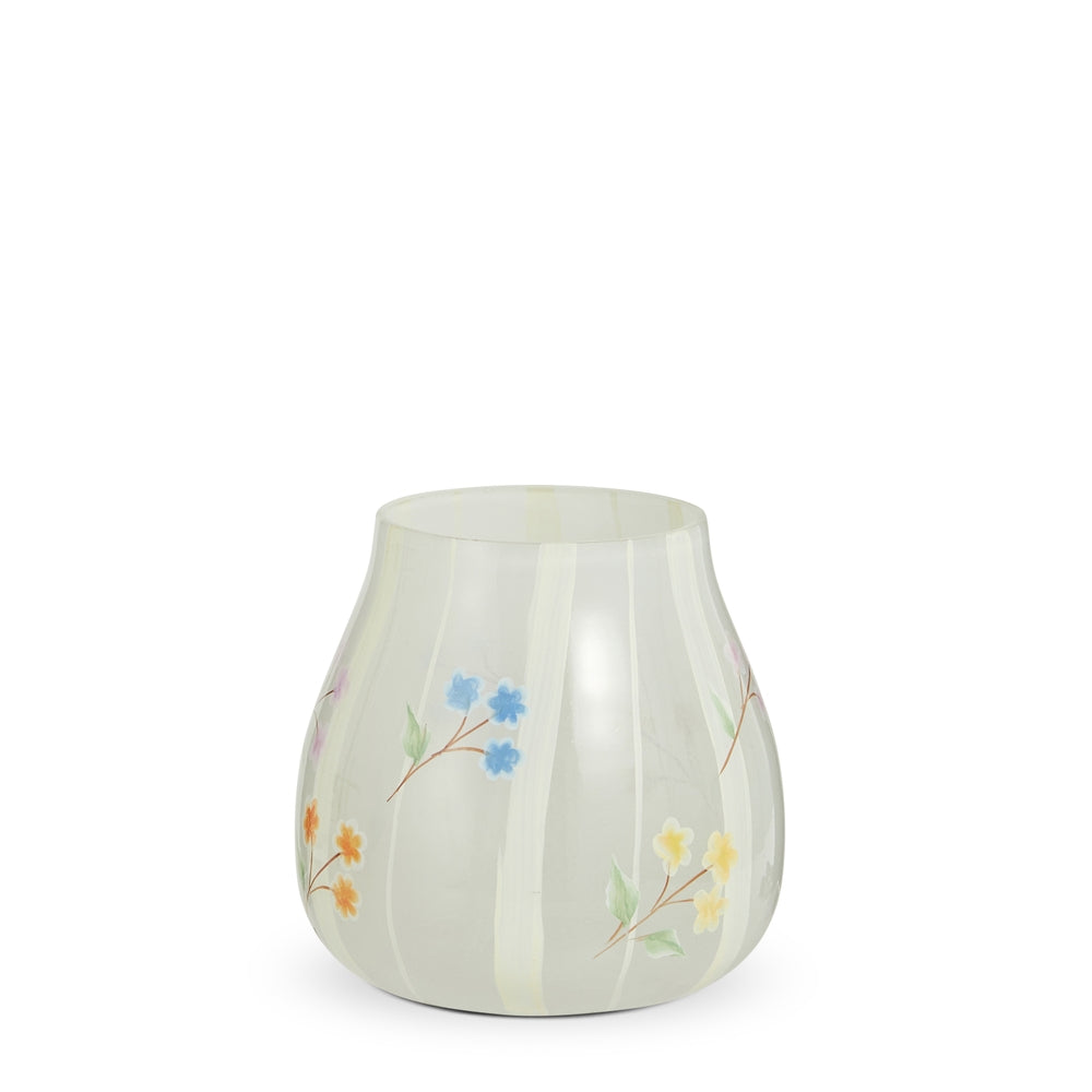 4.5" Ivory Hand Painted Floral Vase